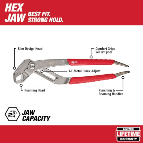 Milwaukee 12-inch Comfort Grip Hex-Jaw Pliers