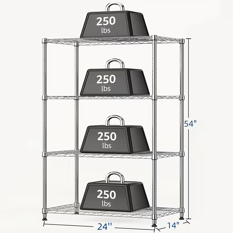 Multi-Tier Storage Shelves-Adjustable Wire Shelving Rack-Multi Sizes