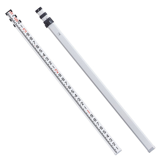 Aluminum Grade Rod 9-Feet/10ths Telescopic Measuring Double-Sided 1/10ft Leveling Rod Stick