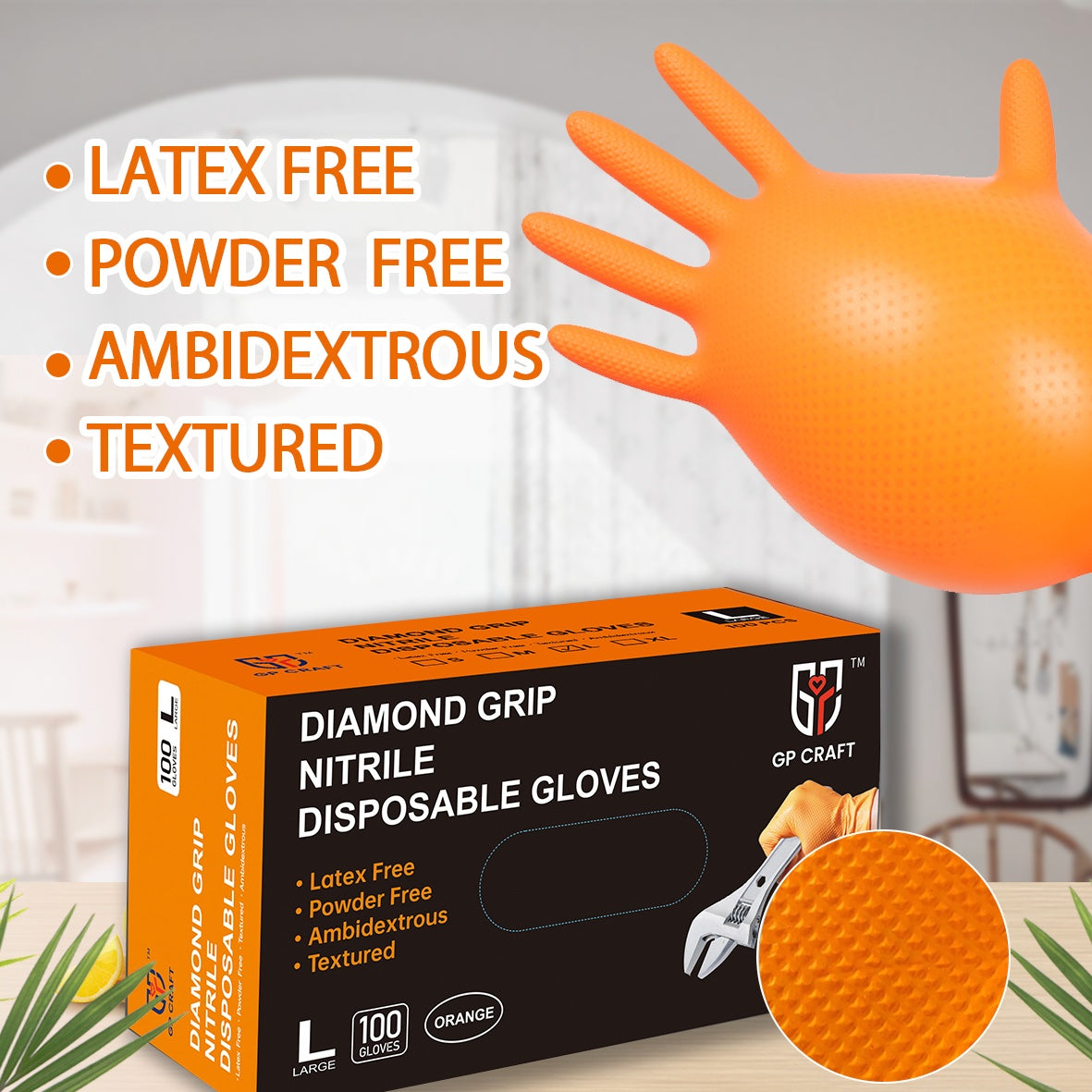 Thick Anti Slip Gloves In Orange