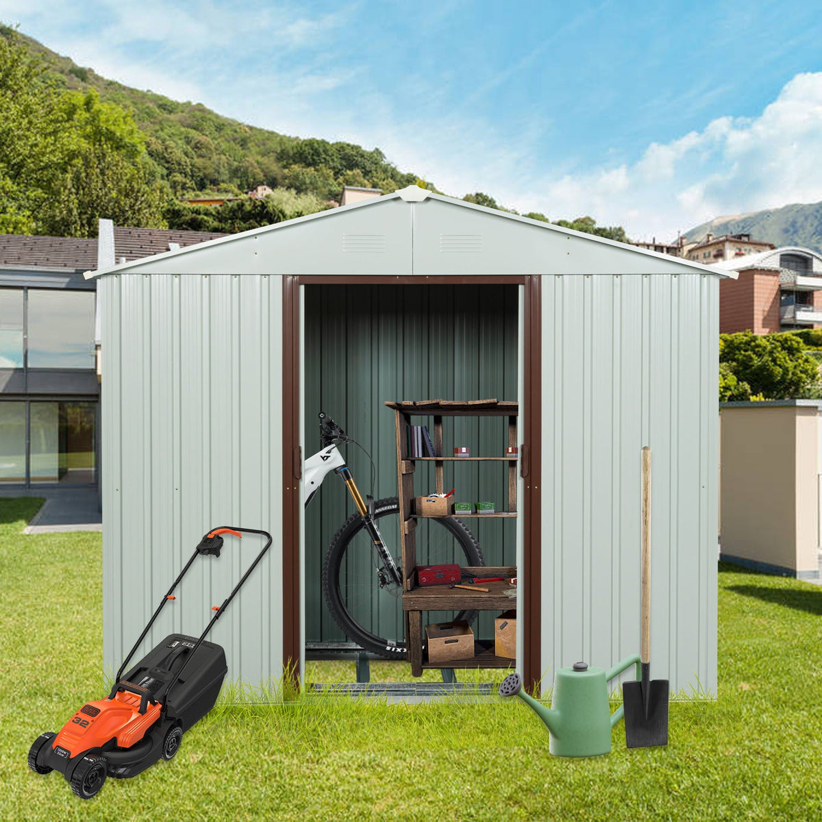 12x20ft Outdoor Metal Garage Shed