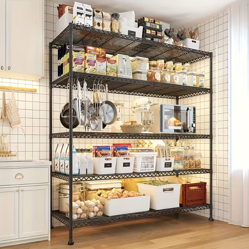 Multi-Tier Storage Shelves-Adjustable Wire Shelving Rack-Multi Sizes