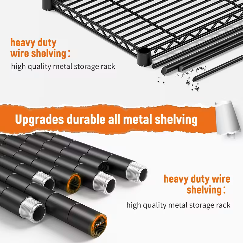 Multi-Tier Storage Shelves-Adjustable Wire Shelving Rack-Multi Sizes