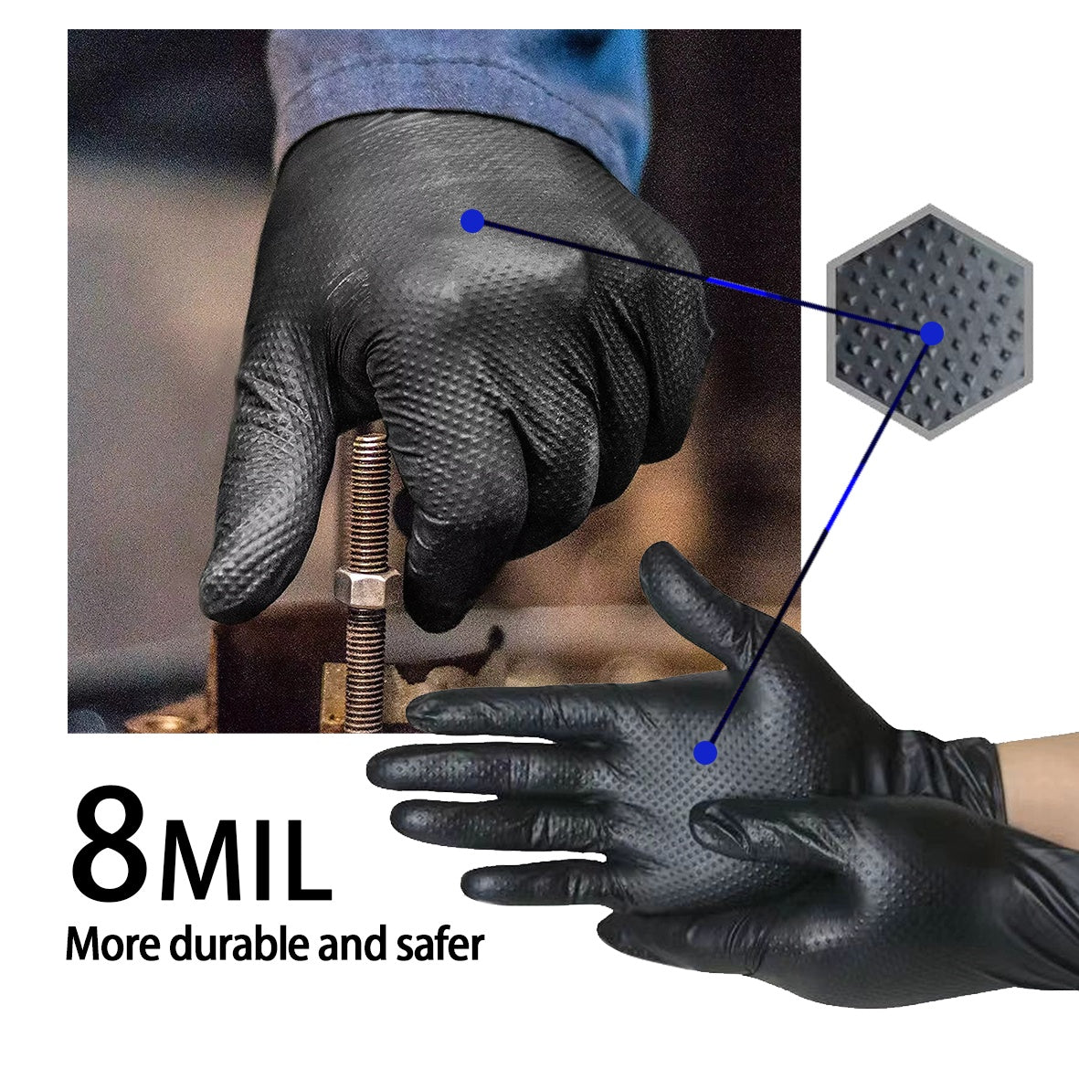 Thick Anti Slip Gloves GP66 Black