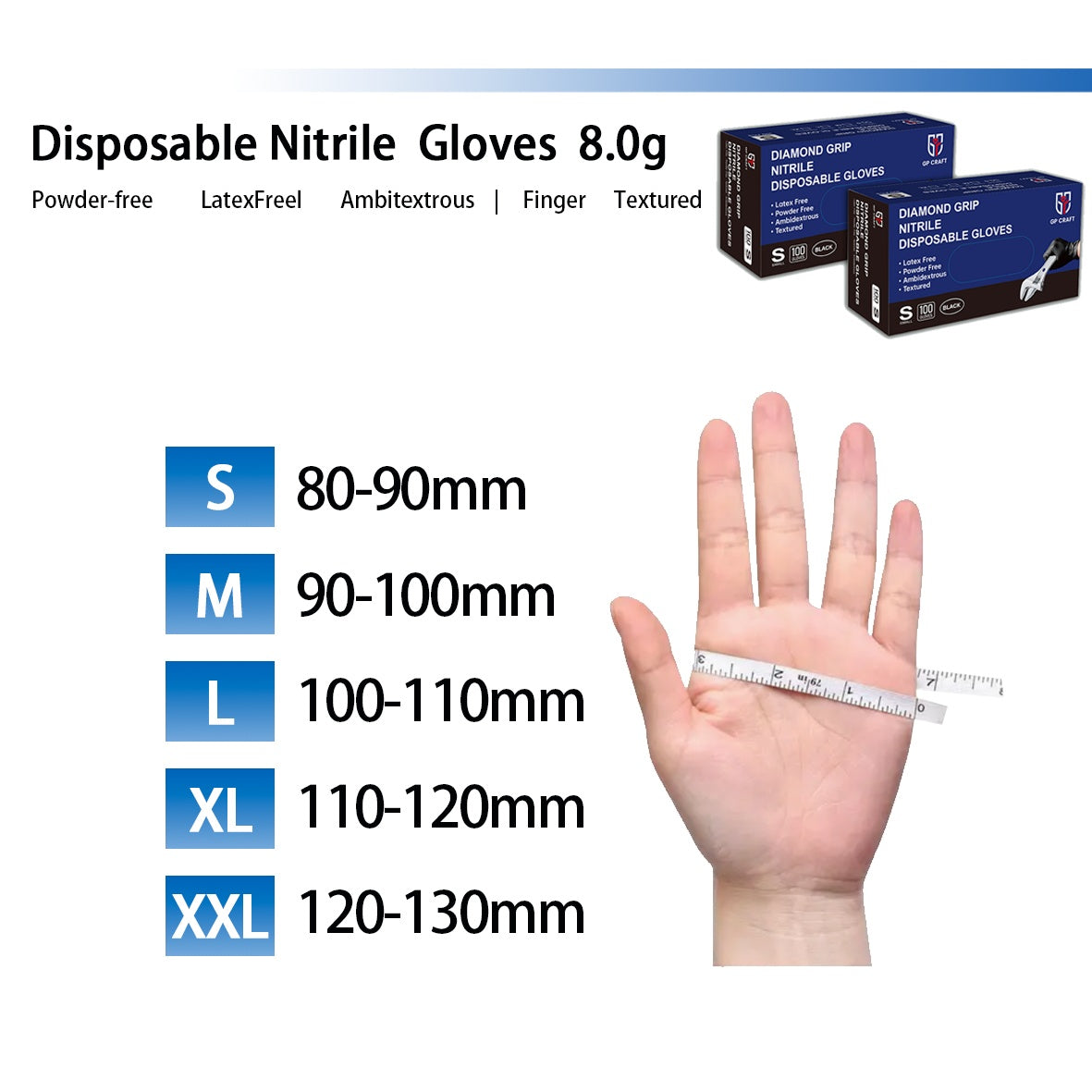 Thick Anti Slip Gloves GP66 Black