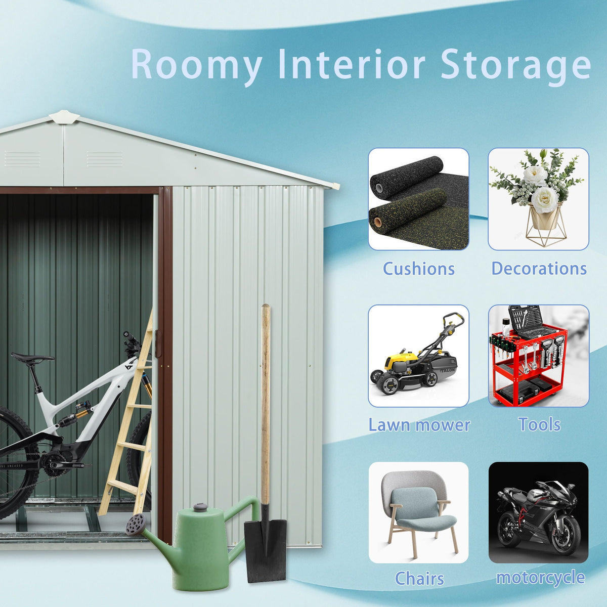 12x20ft Outdoor Metal Garage Shed