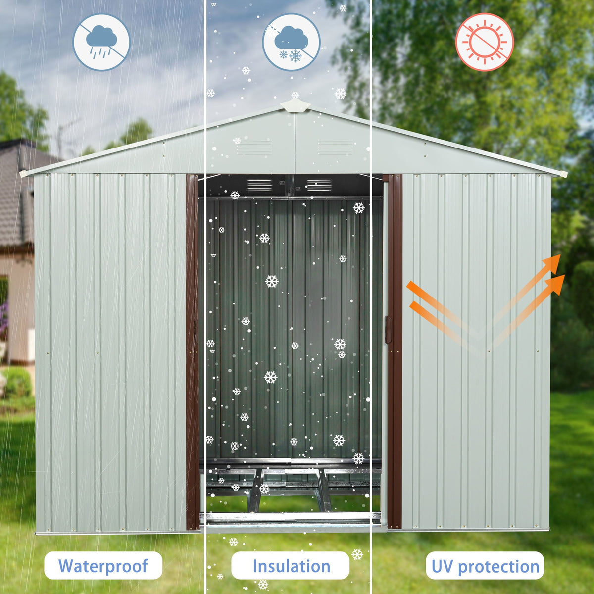12x20ft Outdoor Metal Garage Shed