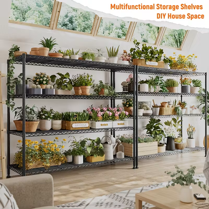 Multi-Tier Storage Shelves-Adjustable Wire Shelving Rack-Multi Sizes