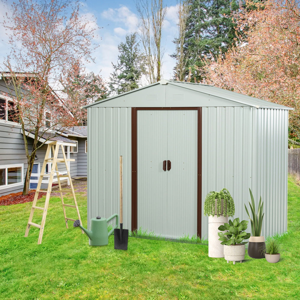 12x20ft Outdoor Metal Garage Shed