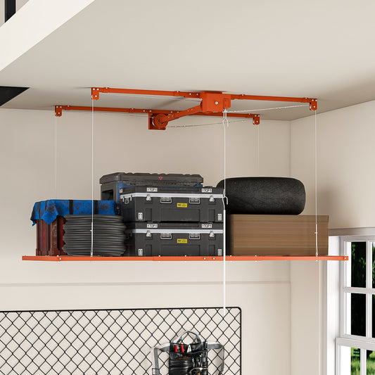 Orange Overhead Garage Storage Rack 3x6 FT