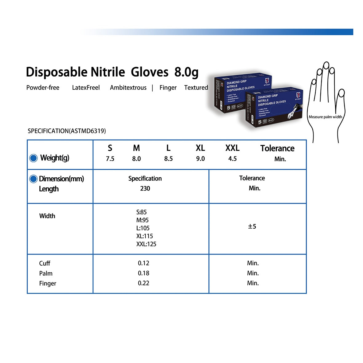 Thick Anti Slip Gloves GP66 Black