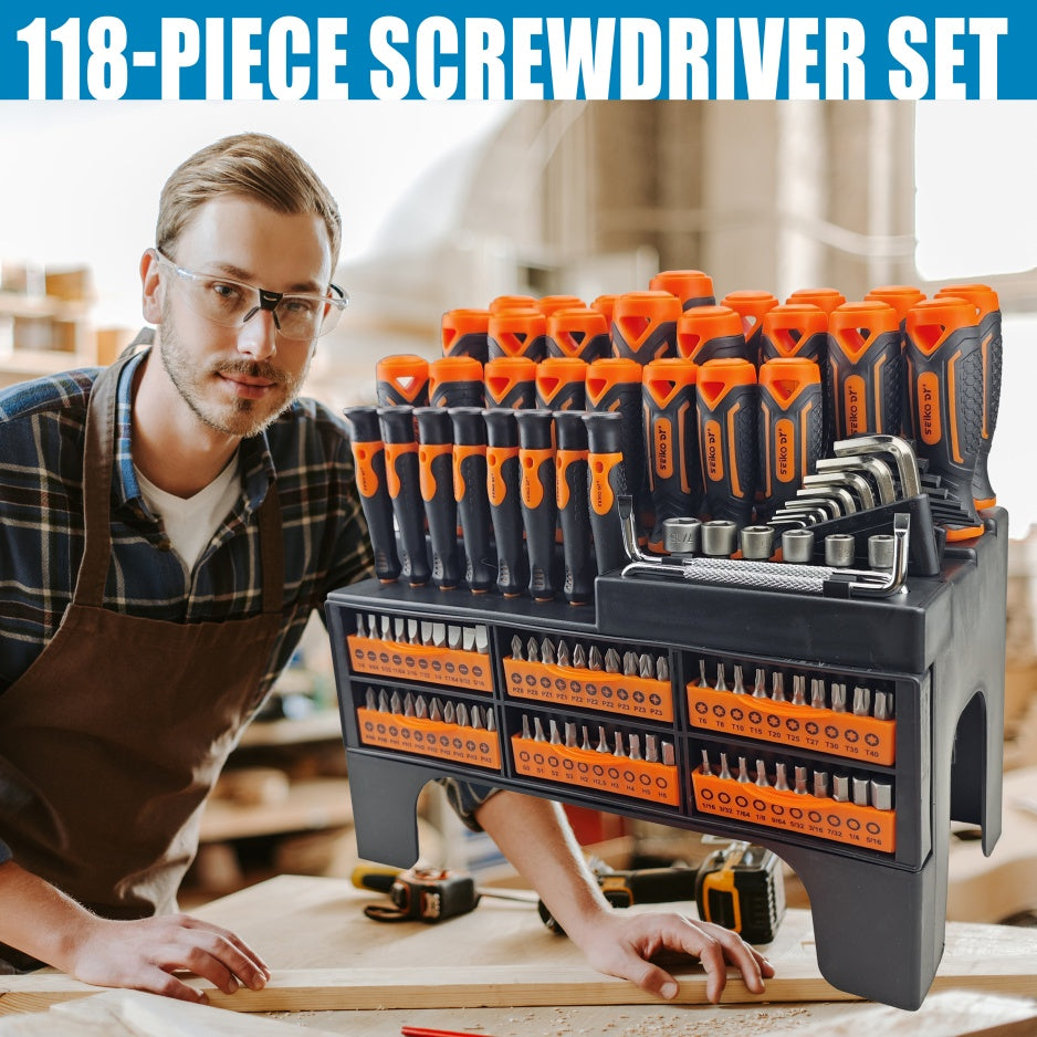 118-Piece Magnetic Screwdriver Set