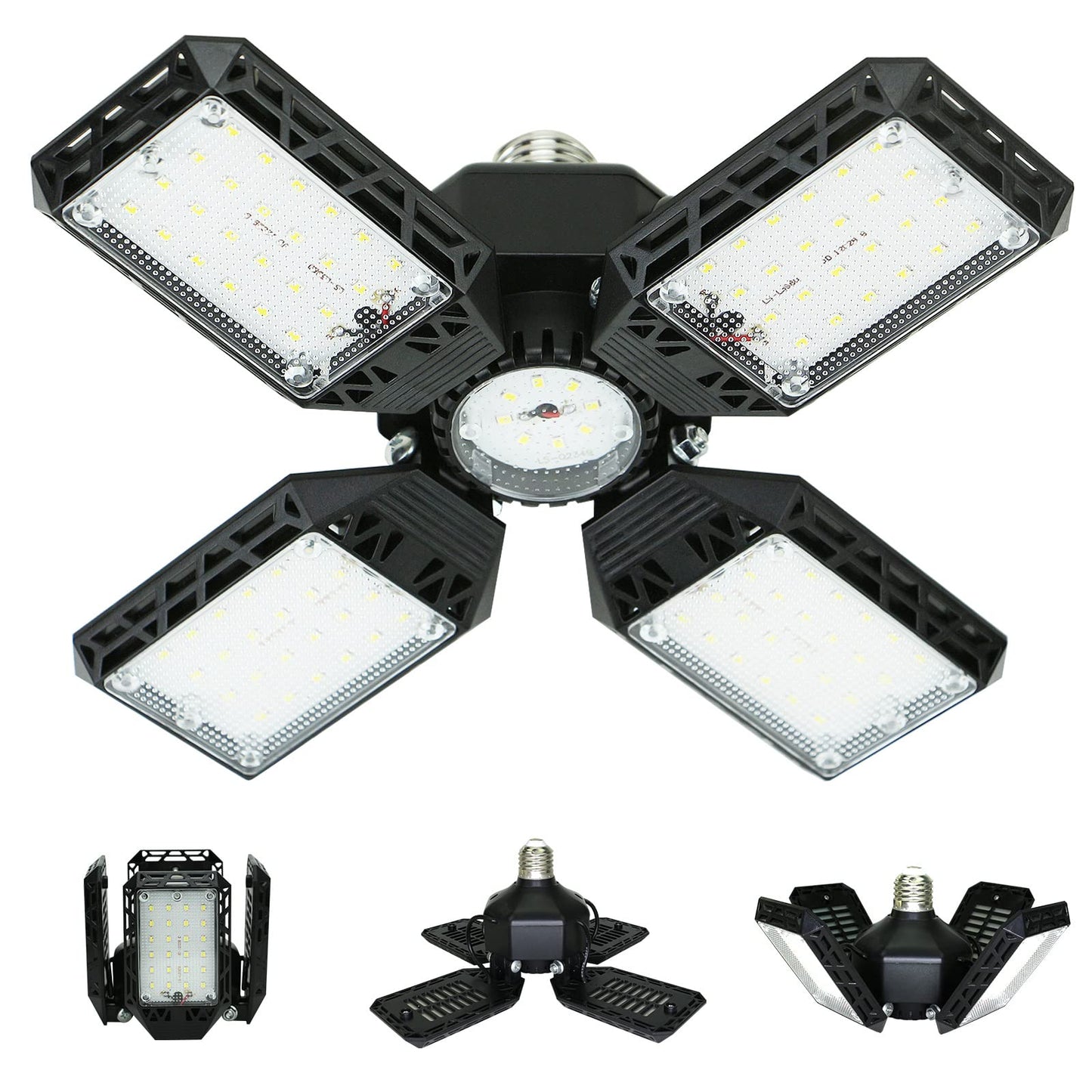 Garage Light,150W Deformable Garage Ceiling Lights,15000Lm, 4 Adjustable Panels,