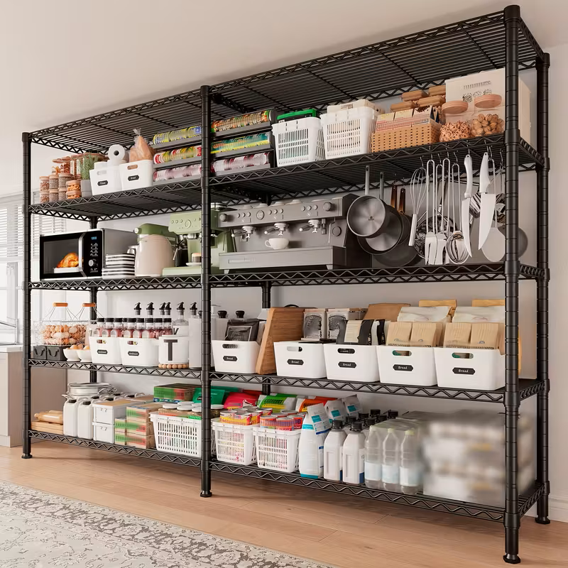 Multi-Tier Storage Shelves-Adjustable Wire Shelving Rack-Multi Sizes