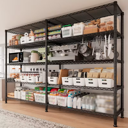 Multi-Tier Storage Shelves-Adjustable Wire Shelving Rack-Multi Sizes