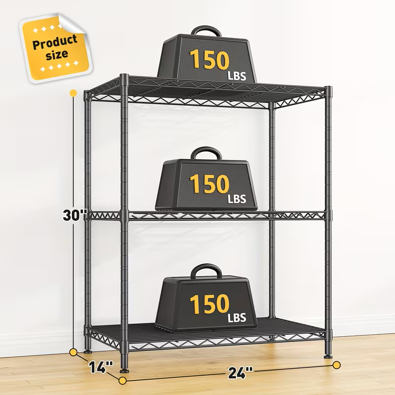 Multi-Tier Storage Shelves-Adjustable Wire Shelving Rack-Multi Sizes
