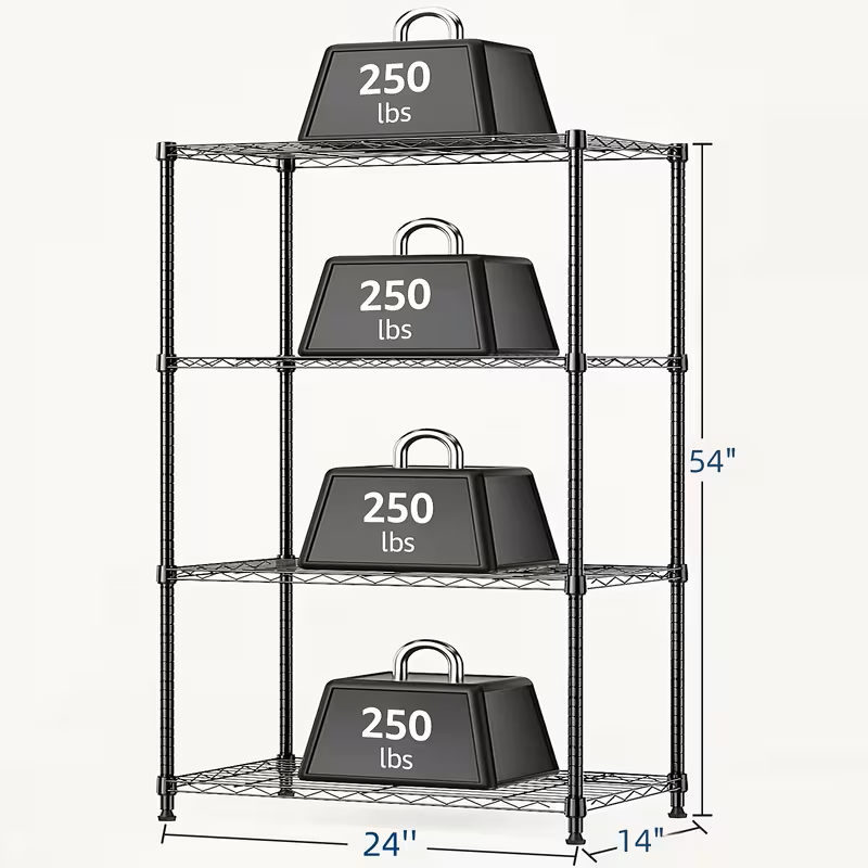 Multi-Tier Storage Shelves-Adjustable Wire Shelving Rack-Multi Sizes