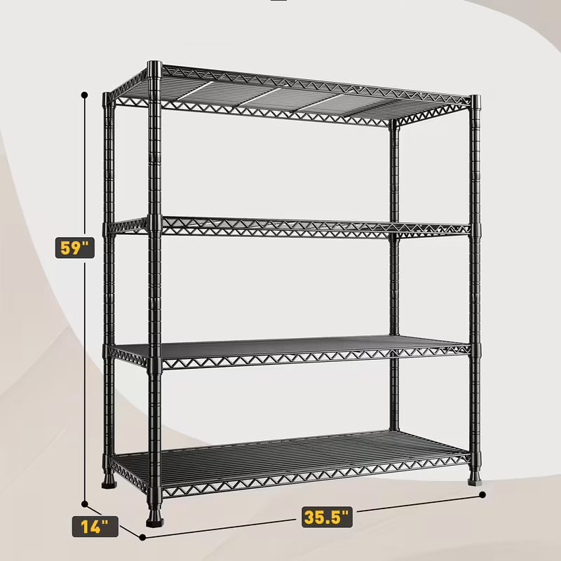Multi-Tier Storage Shelves-Adjustable Wire Shelving Rack-Multi Sizes