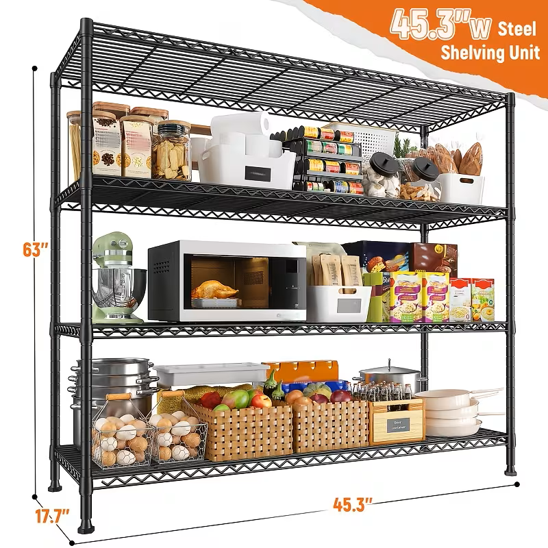 Multi-Tier Storage Shelves-Adjustable Wire Shelving Rack-Multi Sizes