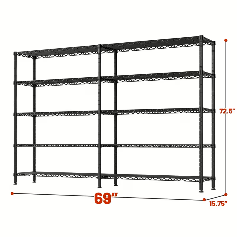 Multi-Tier Storage Shelves-Adjustable Wire Shelving Rack-Multi Sizes