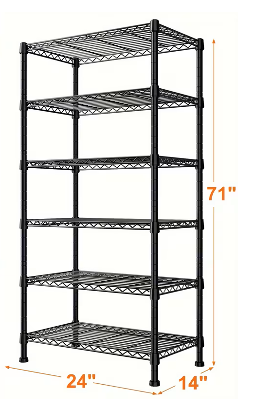 Multi-Tier Storage Shelves-Adjustable Wire Shelving Rack-Multi Sizes