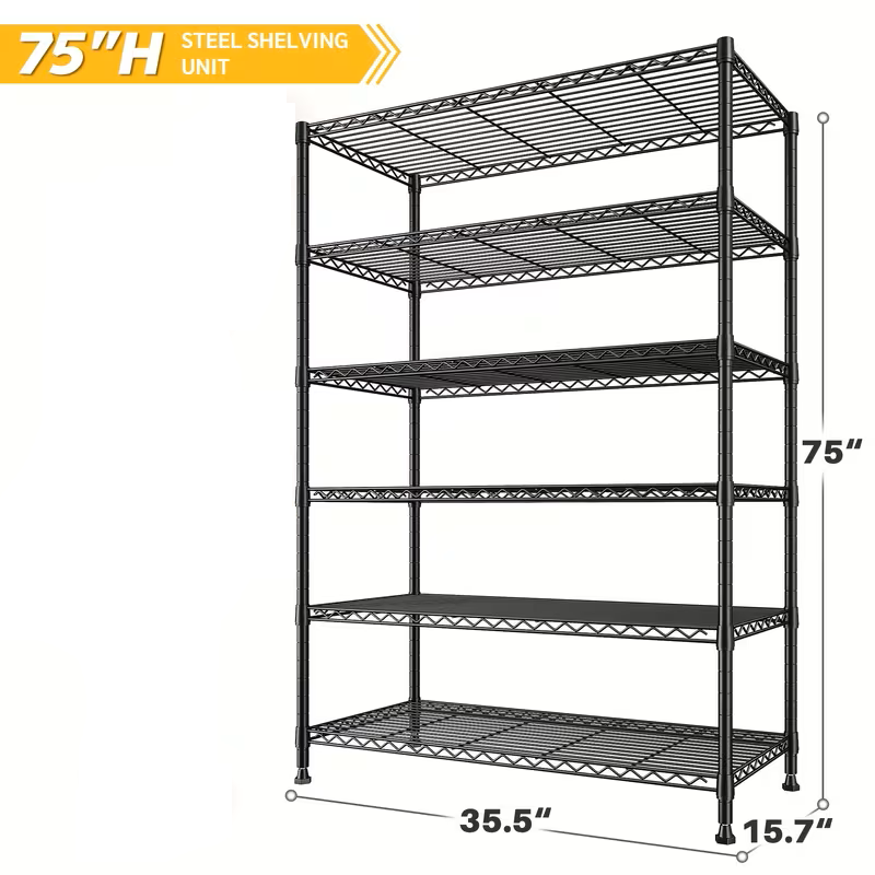 Multi-Tier Storage Shelves-Adjustable Wire Shelving Rack-Multi Sizes