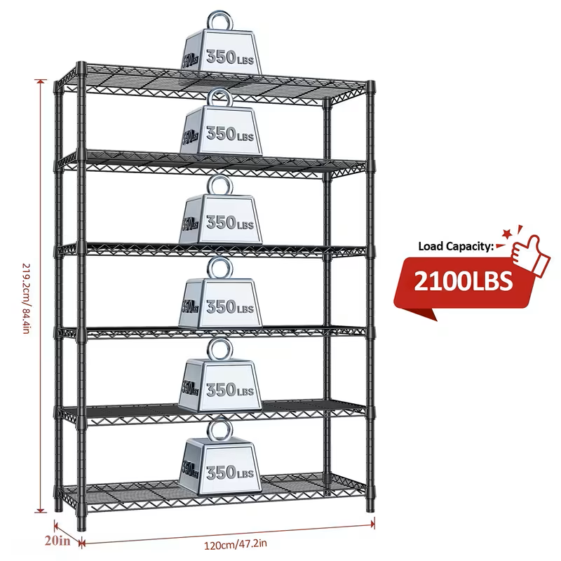 Multi-Tier Storage Shelves-Adjustable Wire Shelving Rack-Multi Sizes