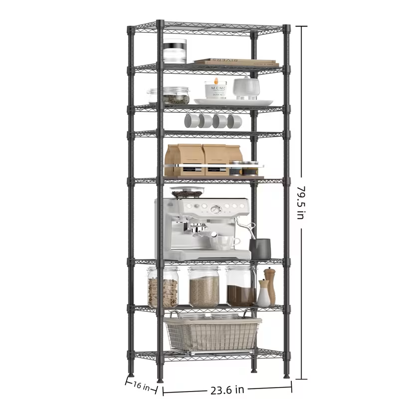 Multi-Tier Storage Shelves-Adjustable Wire Shelving Rack-Multi Sizes