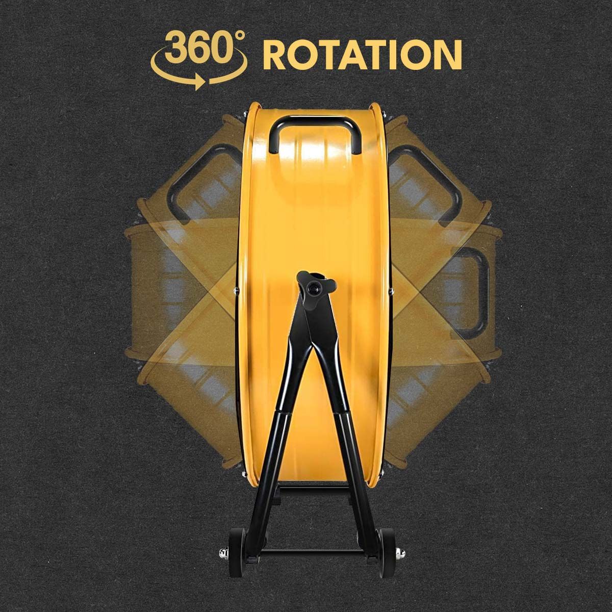 30 in. 3 Speed Yellow Heavy Duty Metal Industrial Drum Fan