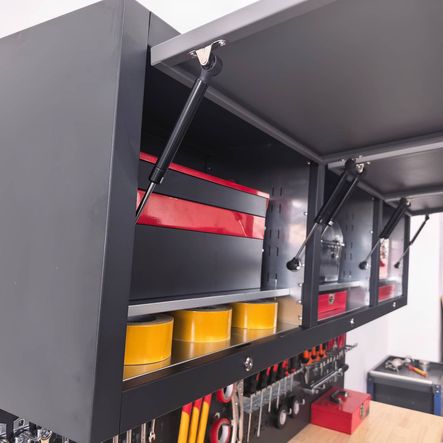 Overhead Pro 72" Rolling Tool Chest | 79" Tall | 24" Deep | 14 Drawers | Overheads | Pegboard & Power Strip