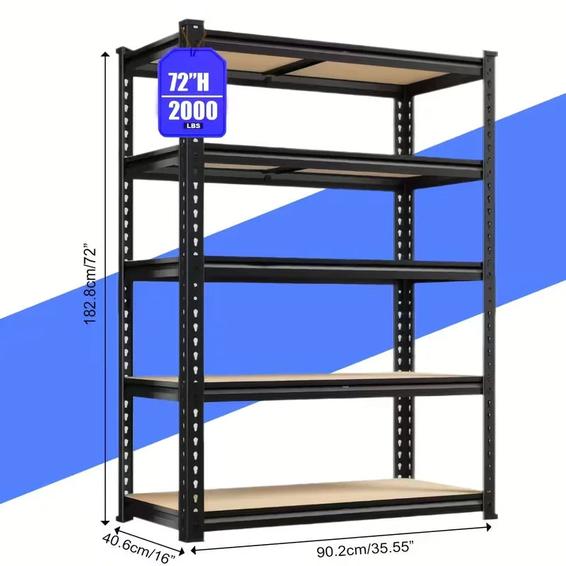 72" Adjustable Metal Double Layer Column Shelving, Commercial Grade Utility Rack for Warehouse, Basement, Kitchen