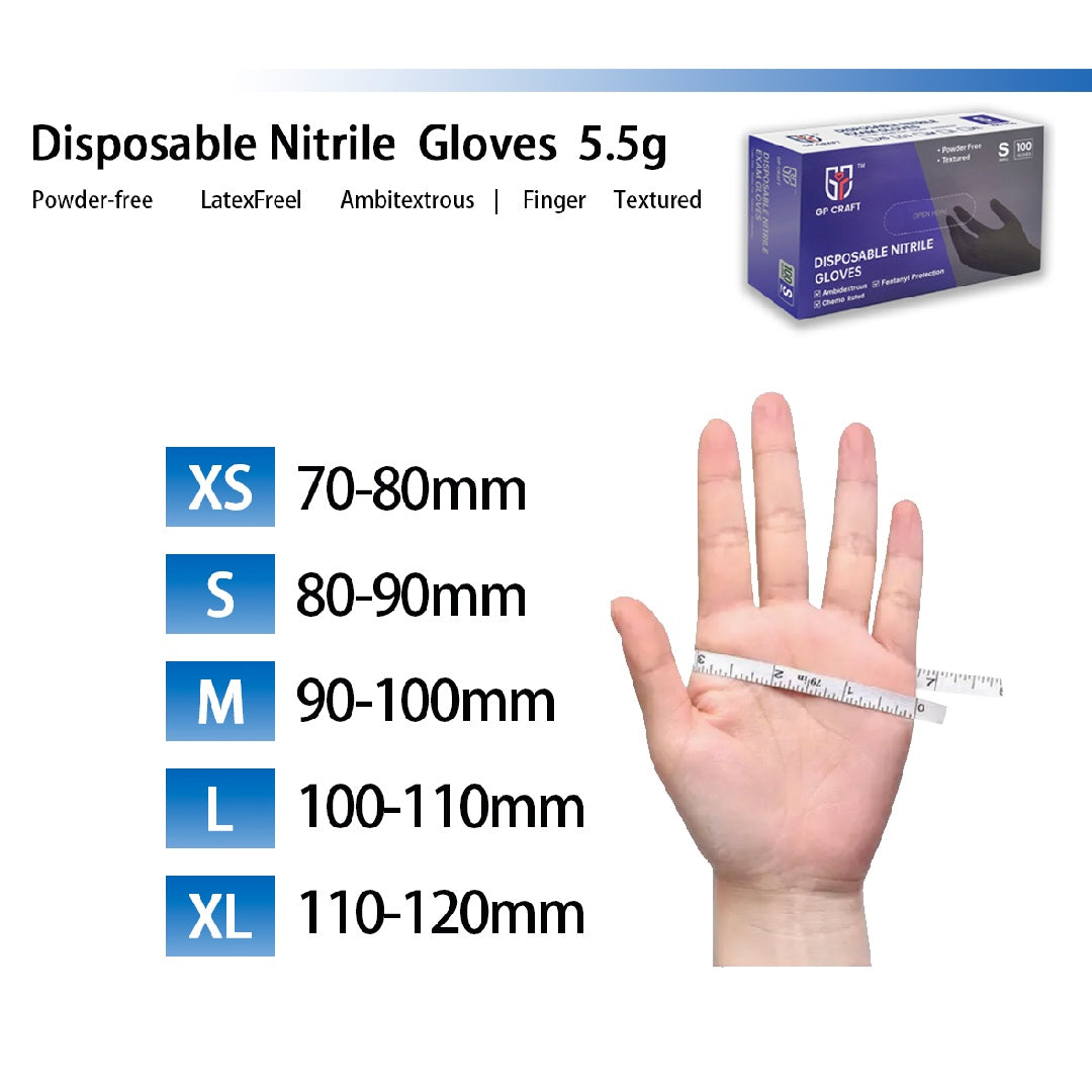 Thick Nitrile Gloves GP51 Black
