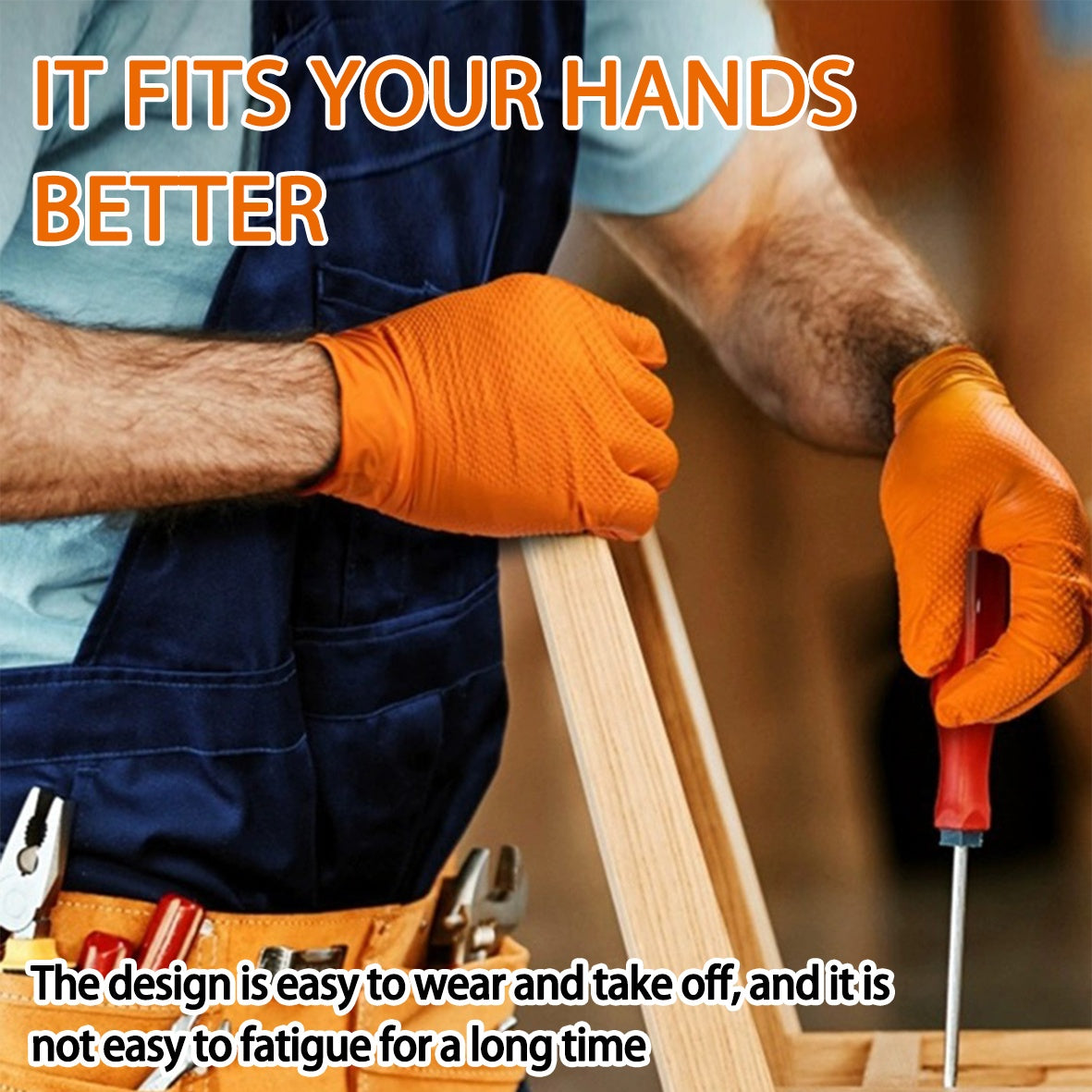 Thick Anti Slip Gloves In Orange