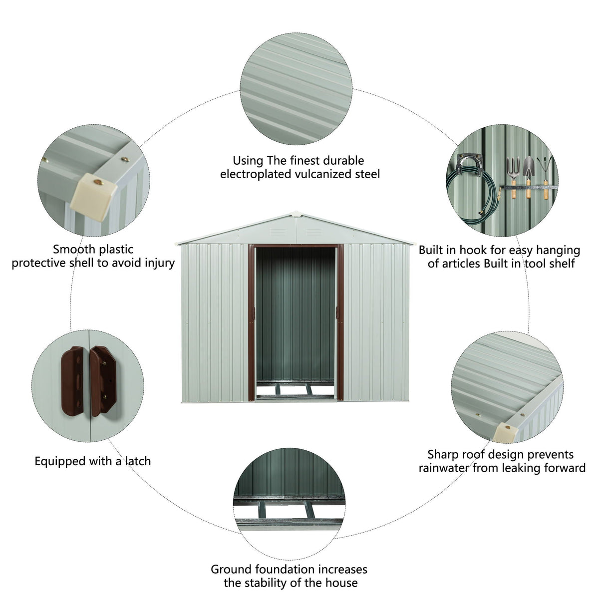 12x20ft Outdoor Metal Garage Shed