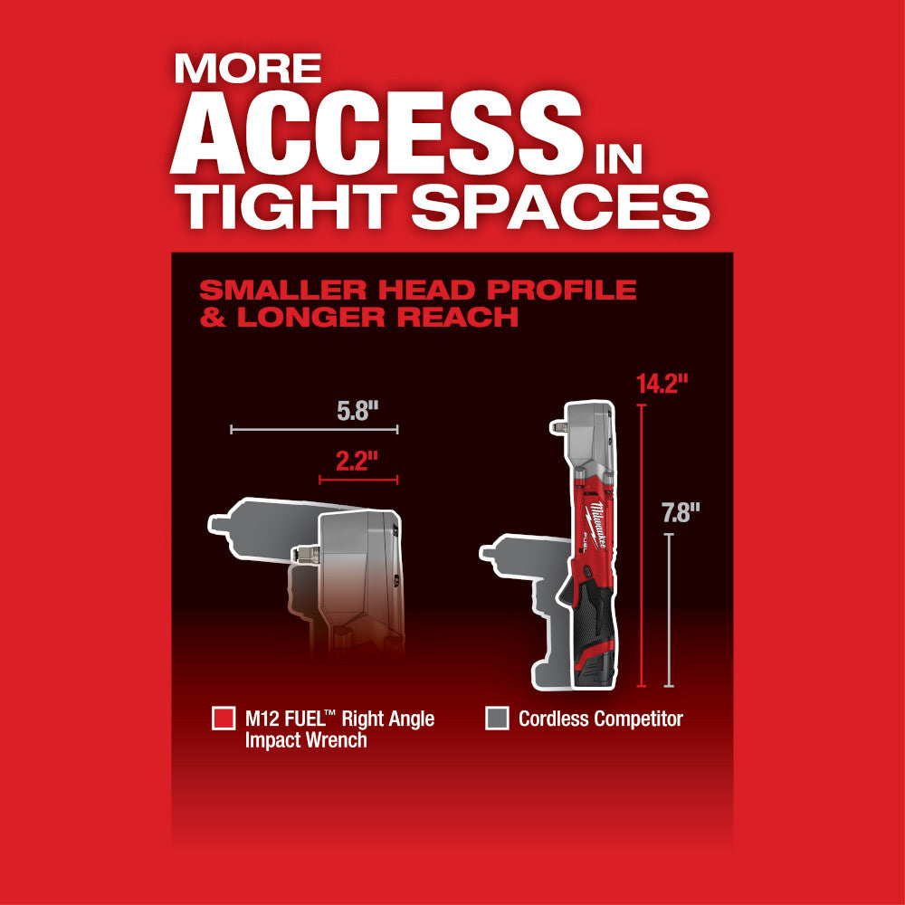 Milwaukee M12 FUEL™ 3/8" Right Angle Impact Wrench (Tool Only)
