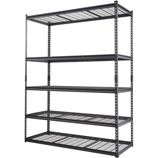 Storage 5-Tier Adjustable 2000lbs Capacity Heavy Duty Garage Shelves Metal Organizer Black 60" L x 24" W x 78" H