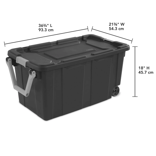 Extra Large Storage Bin 160 Quart Wheeled Clear Plastic Storage Container with Handle Pack of 2
