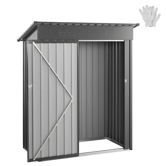 5 x 3 FT Metal Garden Shed Storage Building with Lockable Door & 2 Louver Vents