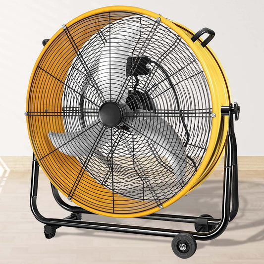 30 in. 3 Speed Yellow Heavy Duty Metal Industrial Drum Fan