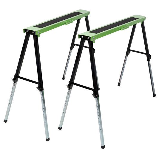 Saw Horses 2 Pack Folding Heavy Duty 660LBS Capacity Adjustable Height Settings Portable Steel Saw Horse