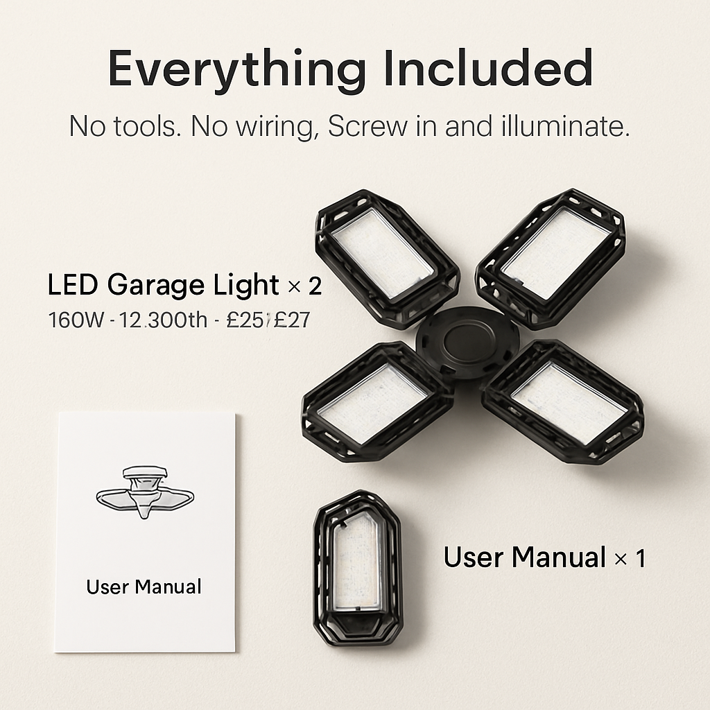 Garage Lights Deformable LED Shop Light with Blades