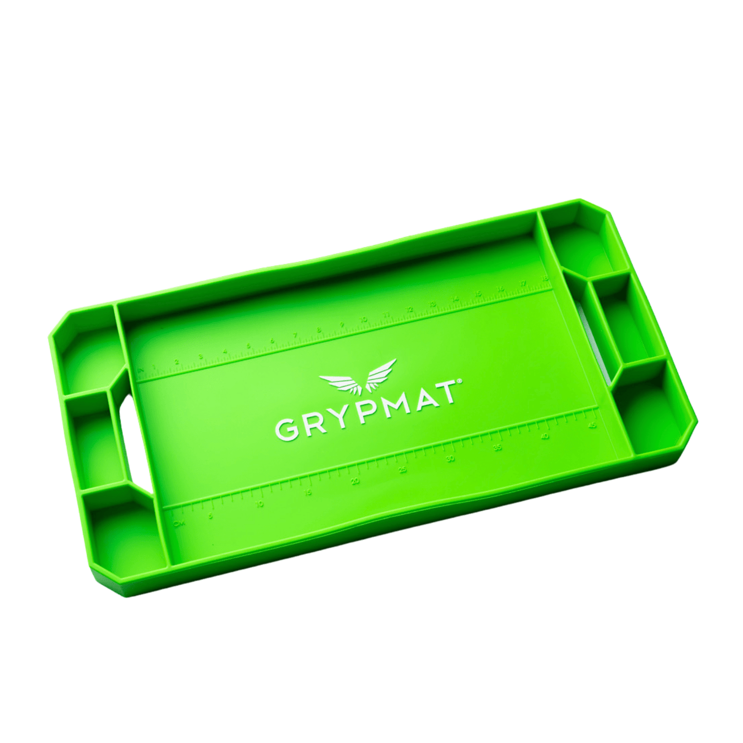 Green GRYPMAT tray on a white background