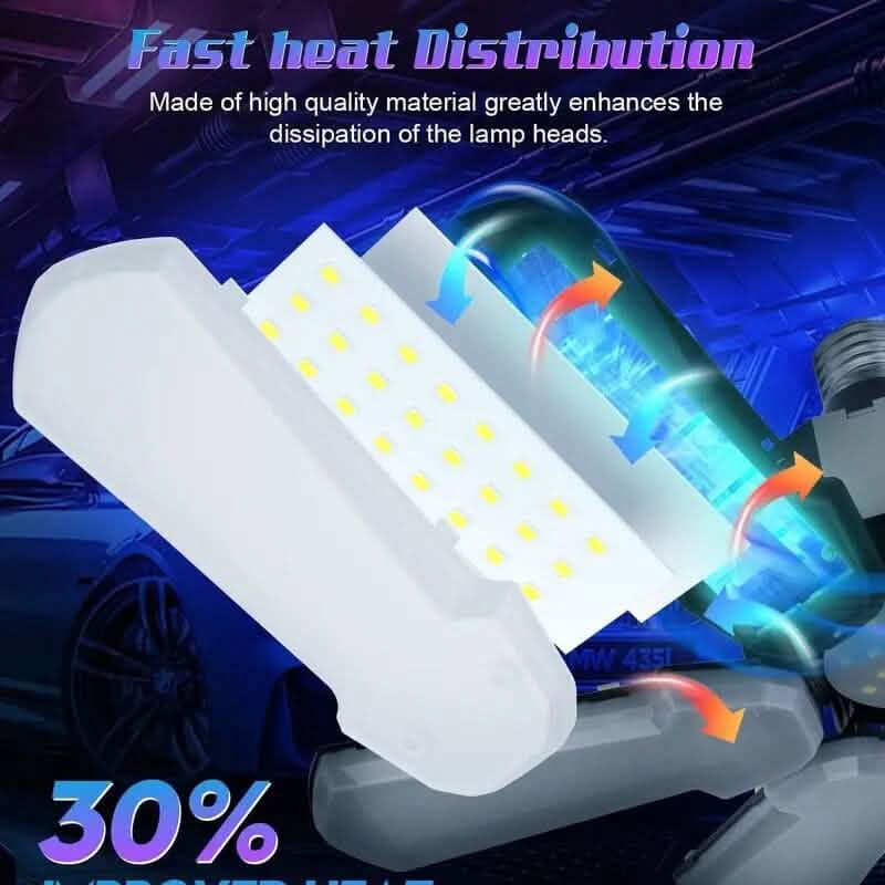 LED Garage Ceiling Lights 150W 15000LM 6500K with 6+1 Deformable Panels